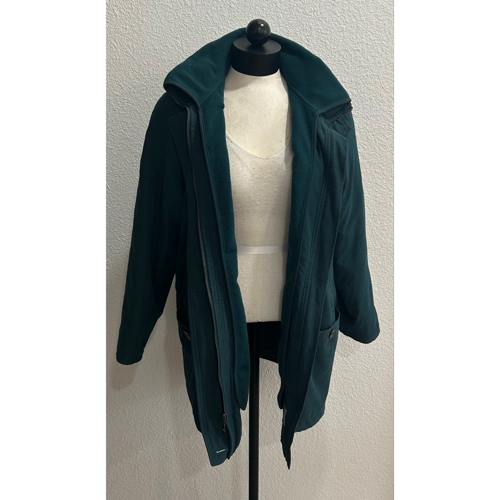 Vintage Elan Women’s Coat Jacket Size Small Green Full Zip Faux Suede 80s 90s